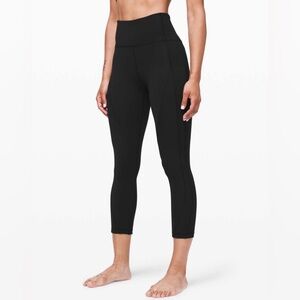 Lululemon Wunder Under Crop Ribbed 23" | Black